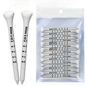 50 Pieces Bamboo Golf Tees 83mm White And Black Adjustable Depth Side Spin Reduction Friction Degree Scale Tees