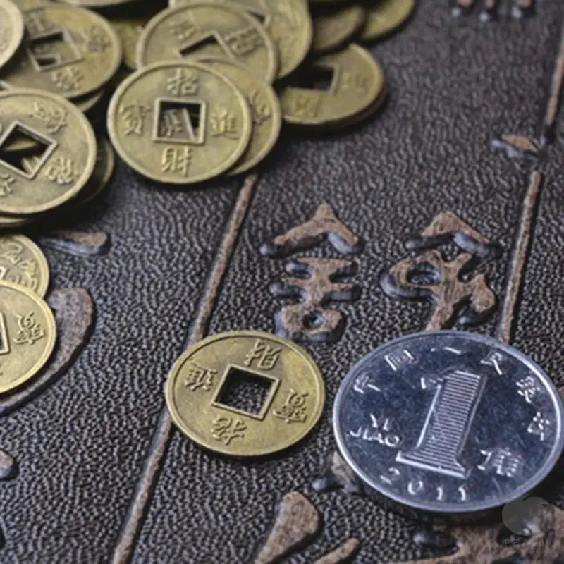 100 Pcs Antique Chinese I Ching Coins Feng Shui Charms For Health Wealth Prosperity
