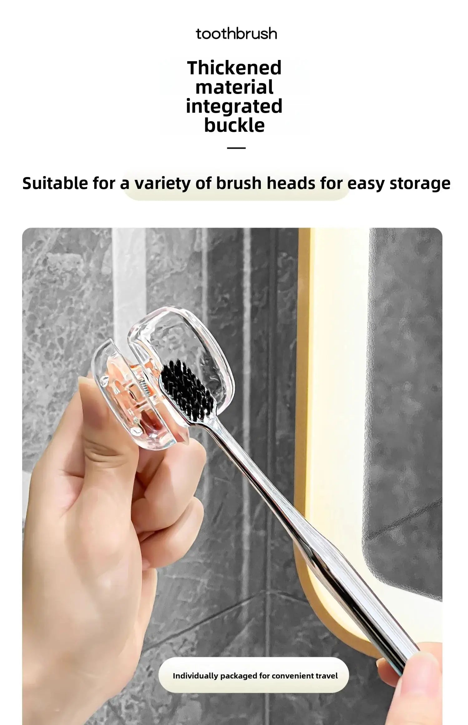 Simples Market 2-pack toothbrush head covers; clear pink travel protector caps for brush heads, durable plastic