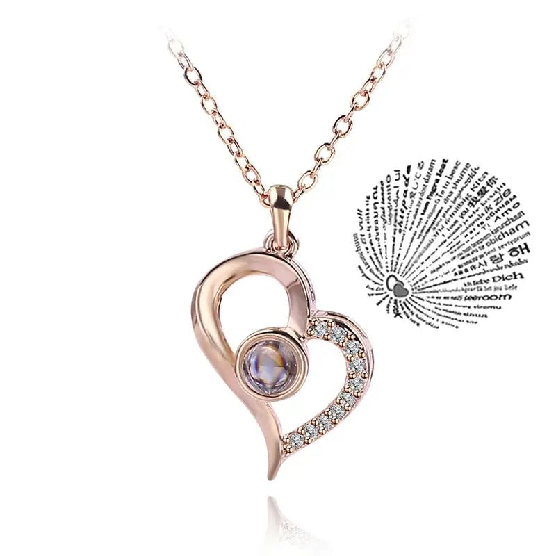 Projection Necklace I Love You In 100 Languages Pendant For Girlfriend Romantic 2026 Creative Jewelry Gift - Simples Market
