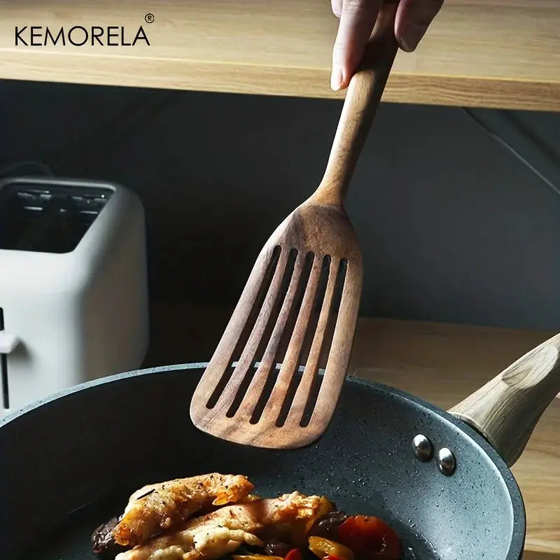 Two Piece Wooden Japanese Spatula Set For Nonstick Cookware High Temperature Resistant Kitchen Utensils