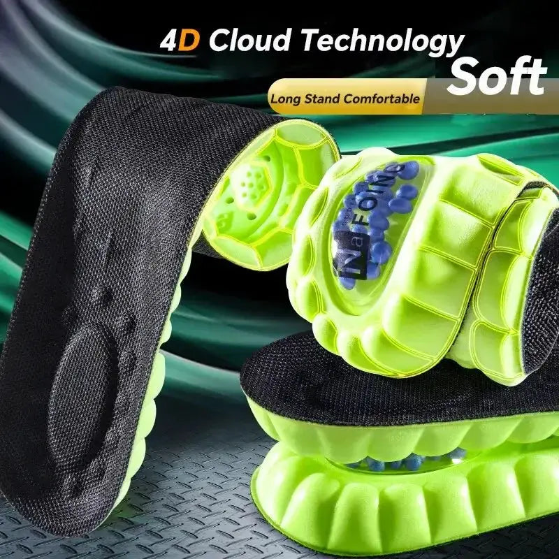 1 Pair 4D Cloud Sport Insoles For Shoes PU Air Cushion Sole Soft Shock Absorption Breathable Running Orthopedic Insoles