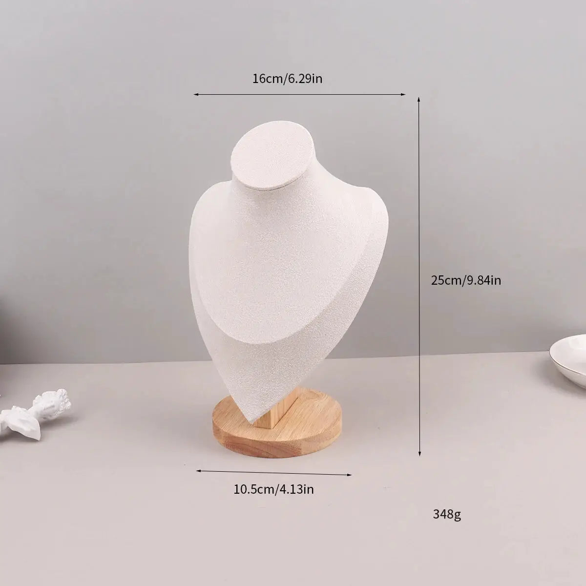 Velvet Necklace Display Stand Portrait Mannequin Bust Pendant Organizer Jewelry Window Display