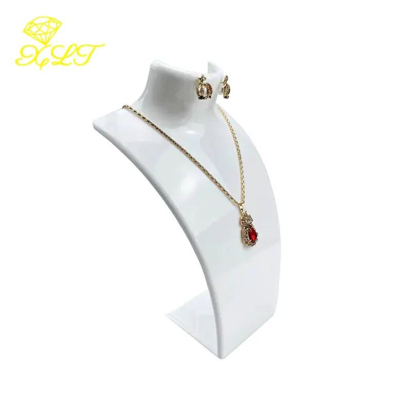 Four Color Acrylic Mannequin Jewelry Display Stand for Necklaces Pendants and Earrings
