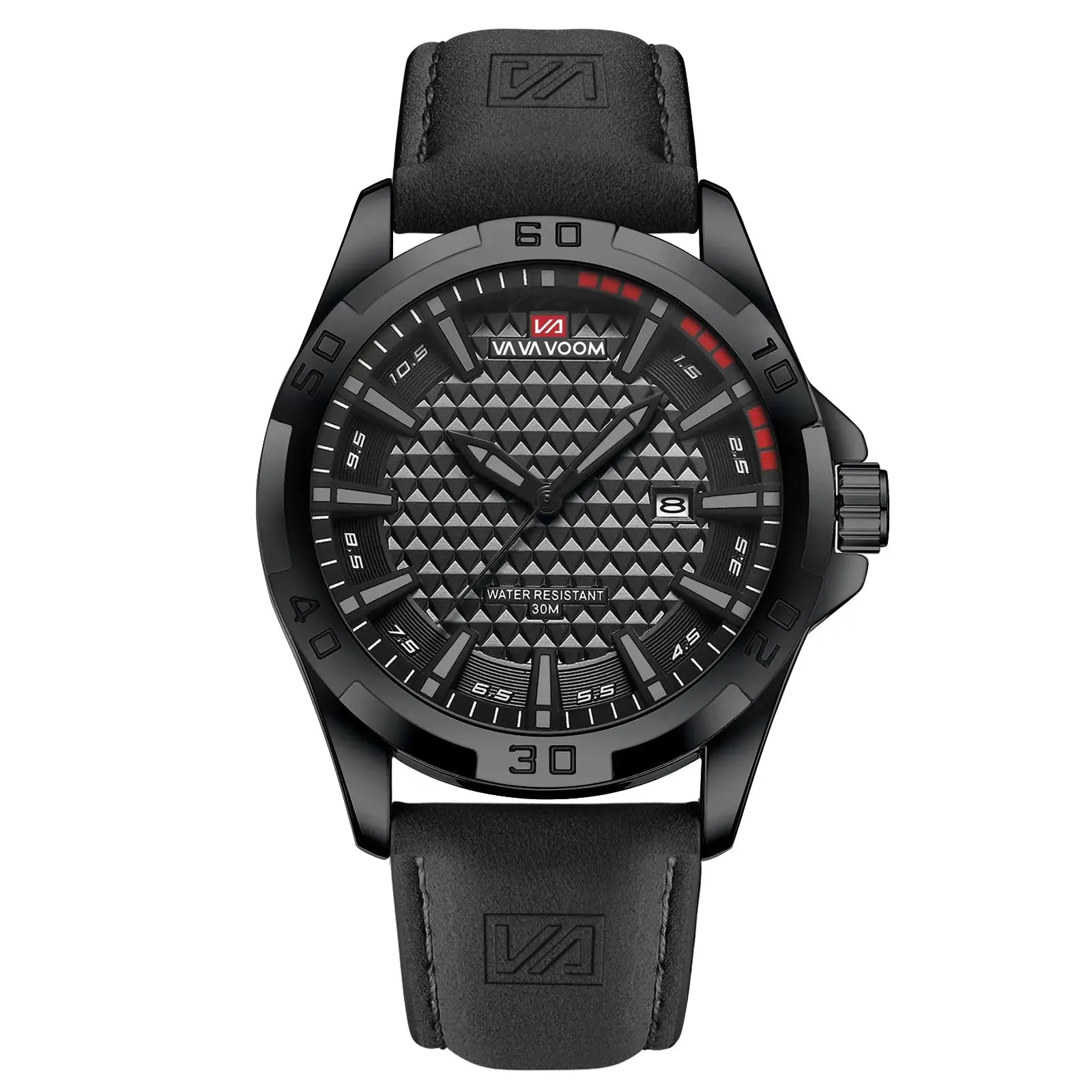 Mens Casual Sport Military Quartz Calendar Wrist Watch Waterproof Leather Strap Business Ready
