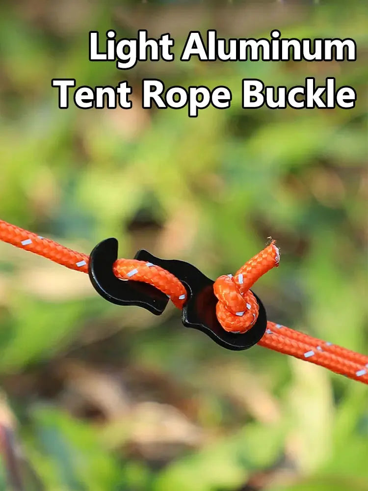 Adjustable Tent Rope Buckles Aluminum S Type Wind Cord Buckles Outdoor Camping Tents Accessories 5 Or 10 Pack