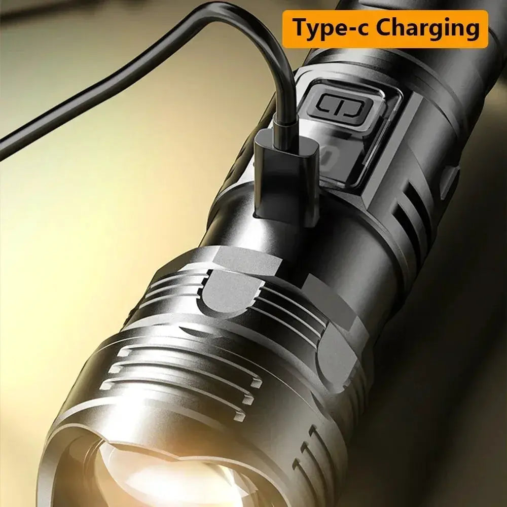 High Power LED Flashlight by Simples Market, USB-C rechargeable, 1000LM, waterproof outdoor torch