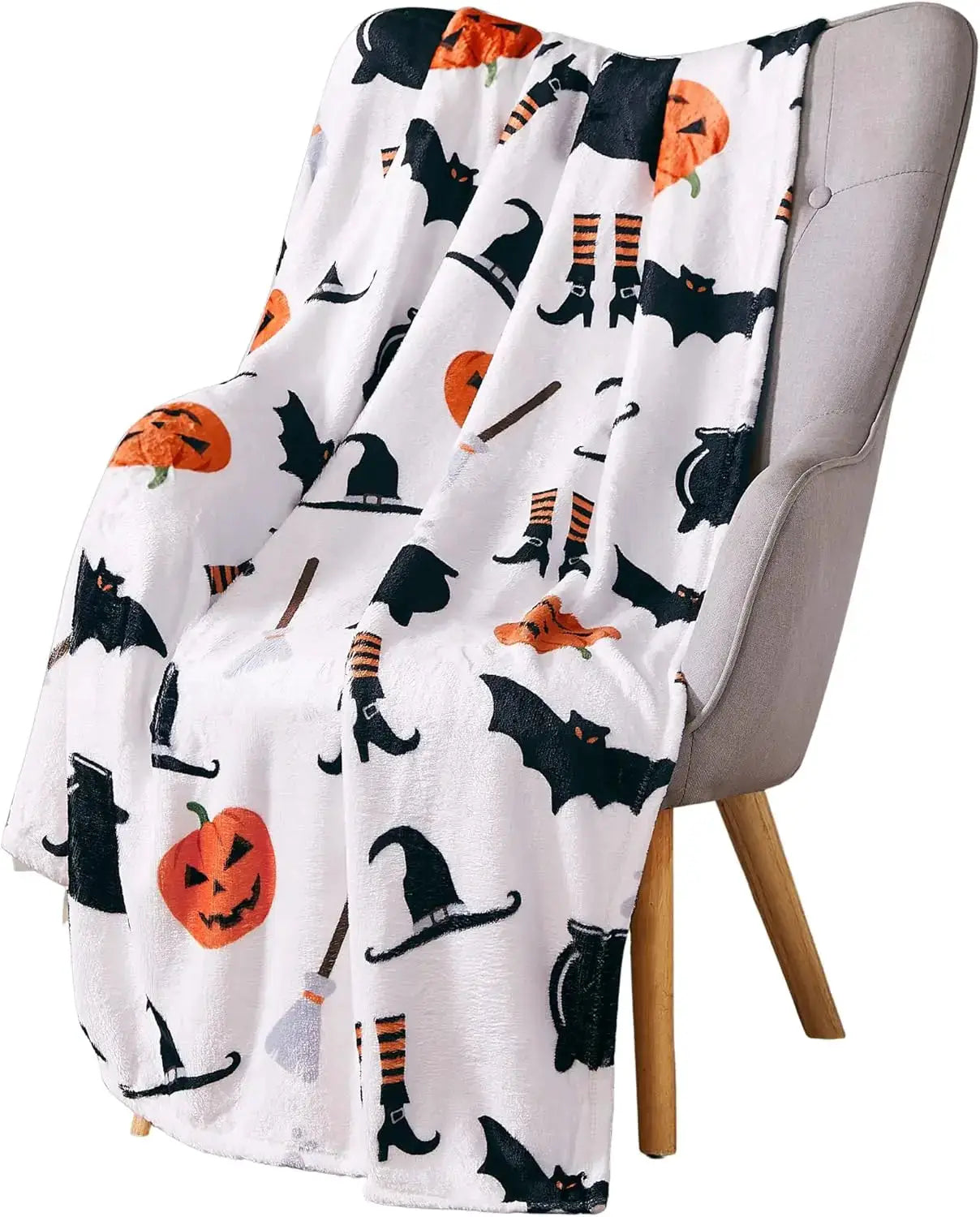 Black Bats Printed Flannel Blanket Gift for Sofa Bed Travel Four Seasons Cozy Sleep Read Relax