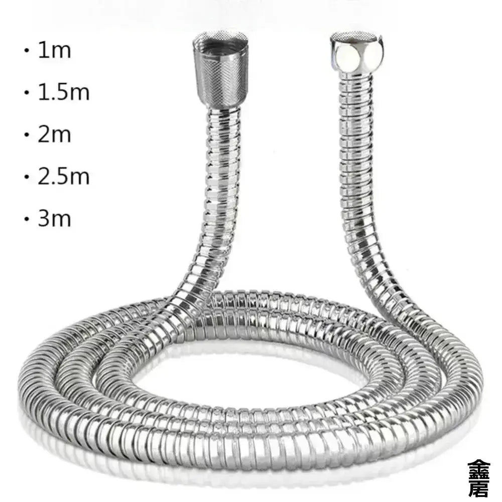 Flexible stainless steel shower hose set of 2 by Simples Market with chrome finish for bathroom piping