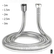 Flexible stainless steel shower hose set of 2 by Simples Market with chrome finish for bathroom piping
