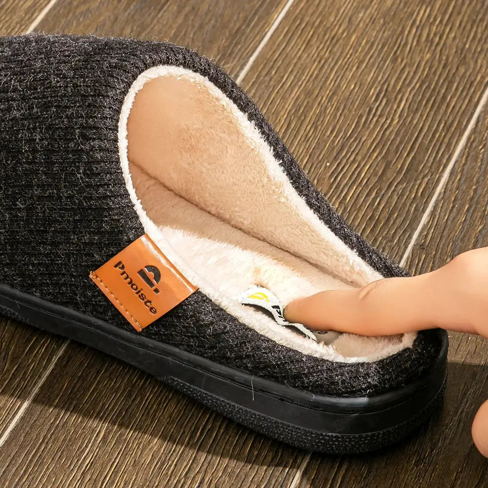 CloudStep Memory Foam Cushion Slippers For Men Warm Plush Comfort With Non Slip TPR Sole