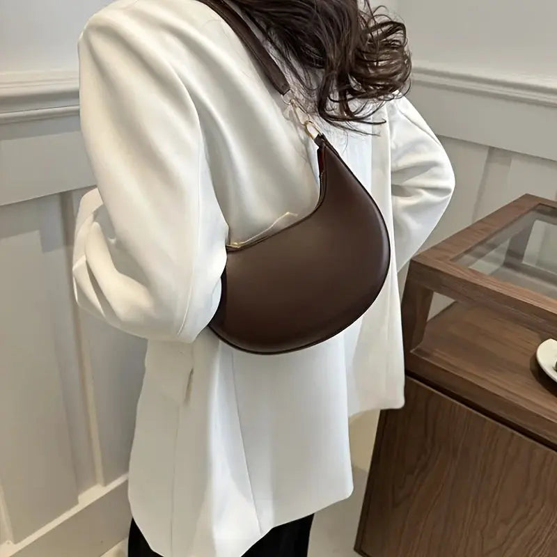 FXZ Moon Shaped Luxury Womens Shoulder Bag Premium PU Leather Craftsmanship For Everyday Sophistication