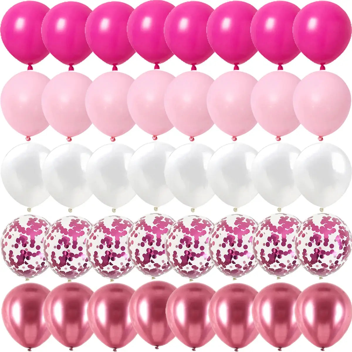 Rose Pink Metal Latex Confetti Balloons For Weddings Birthdays And Parties Matte Globos Decorations