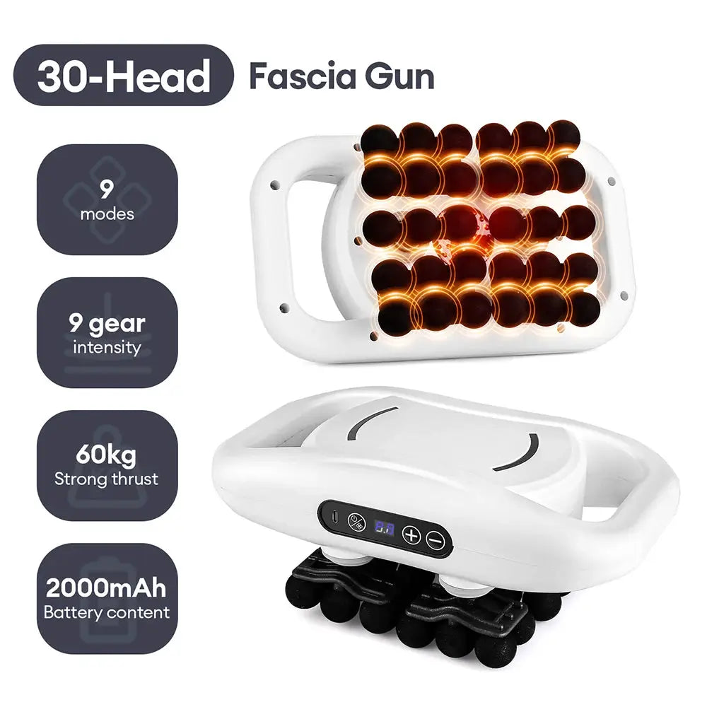 Simples Market 42-head fascia gun massage device; white, high-frequency vibration for back, waist, neck and shoulders