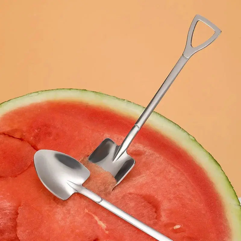 Four Pieces Stainless Steel Watermelon Shovel Spoon Set Dessert Serving Utensils Creative Cute Design