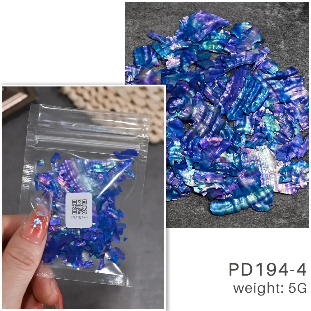 Aurora Abalone Shell Flakes Nail Charms 3D Irregular Slice Sequins Iridescent Natural Shell Shimmers For Nail Art