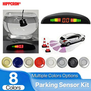 Hippcron Car LED Parking Sensor Kit with 4 sensors and 8 color options