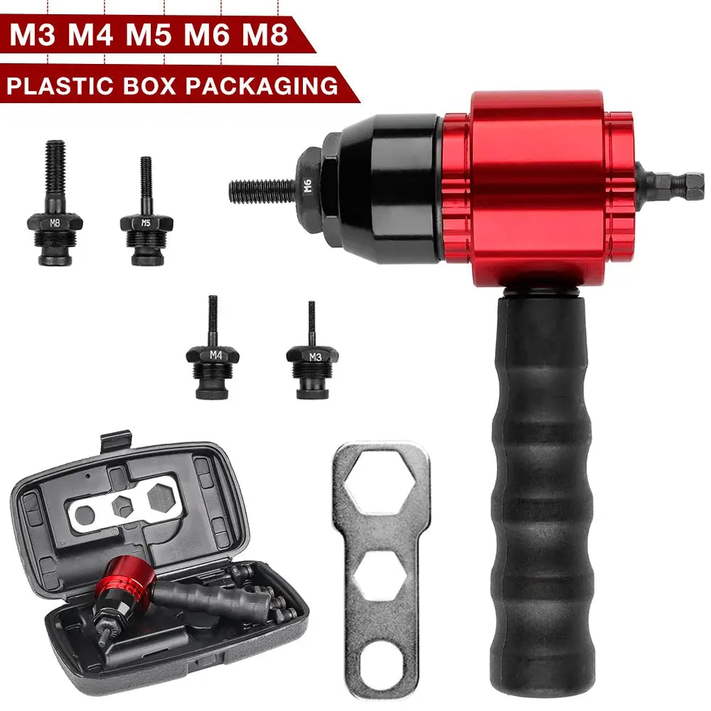 Nut Riveting Tool For Drill M3 To M8 Electric Rivet Nut Gun Converter DIY Quick Riveting Attachment