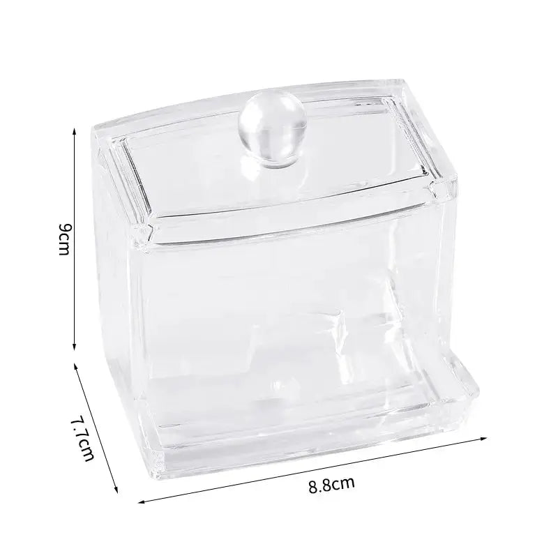 Acrylic Cotton Swab Ball Storage Box With Lid Large Capacity For Bathroom Transparent Container Jar Dispenser