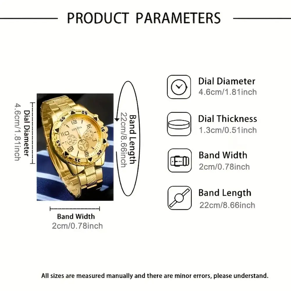 TimelyWear Vintage Watch Set 2 Piece Mens Quartz Watches Stainless Steel Case Casual And Business Style