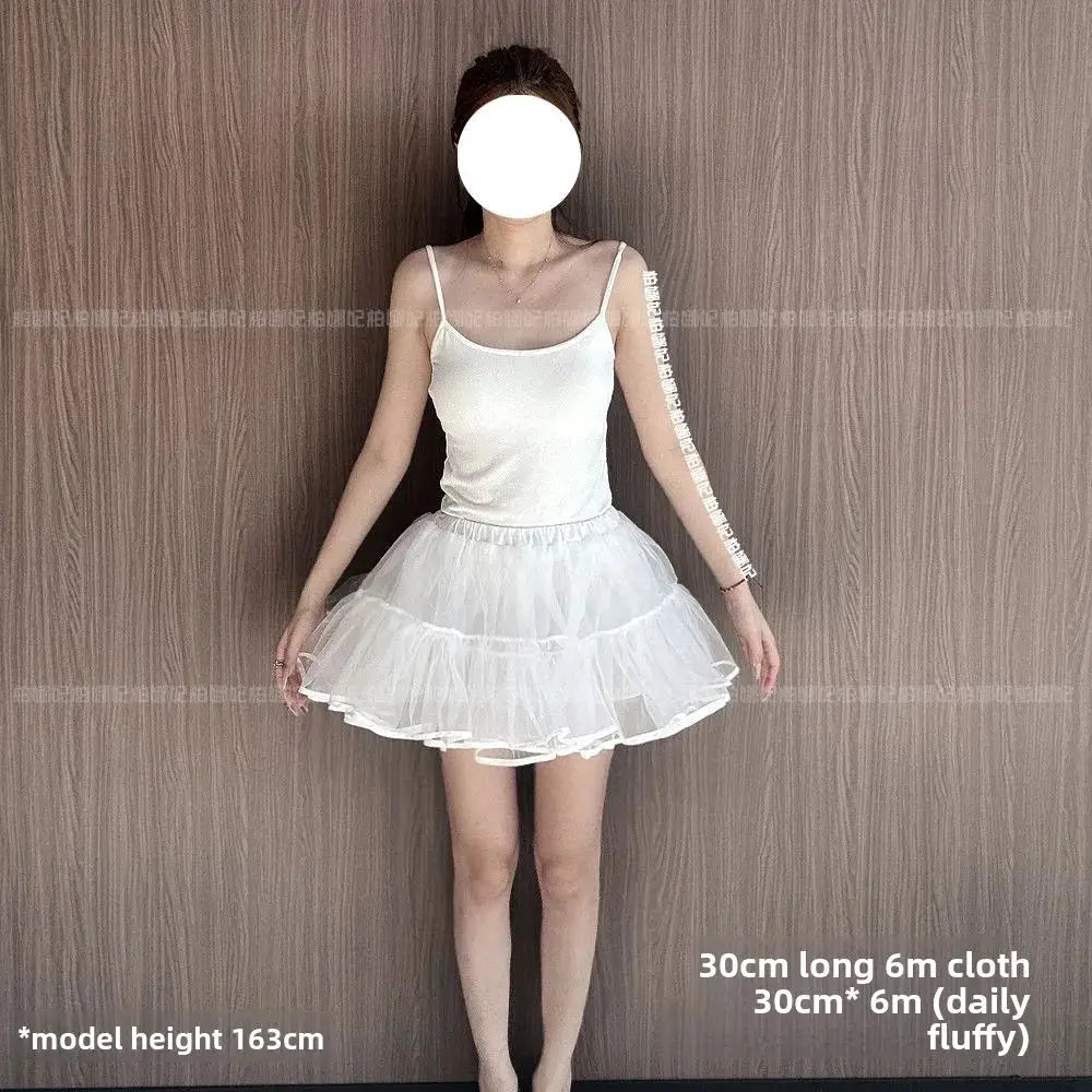 Simples Market Lolita petticoat underskirt, white fluffy mesh crinoline, 35cm length.