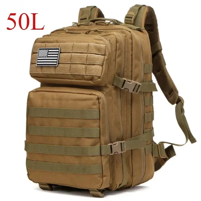 SummitGuard Tactical Backpack 25L And 50L With Ergonomic Curve Back System For Comfortable Hiking And Camping
