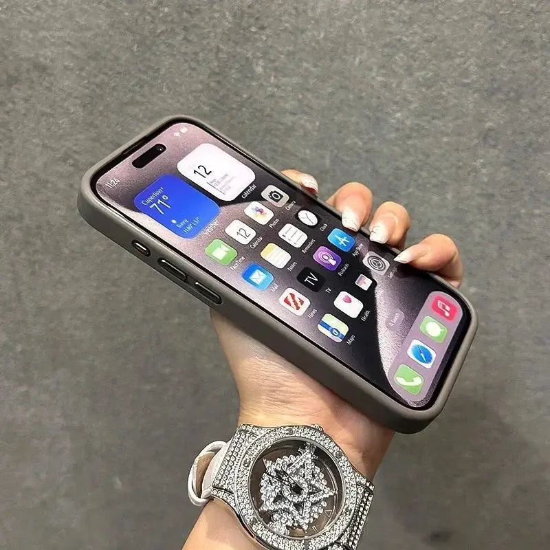 iPhone case by Simples Market: luxury magnetic shockproof MagSafe with stand and glass lens protector