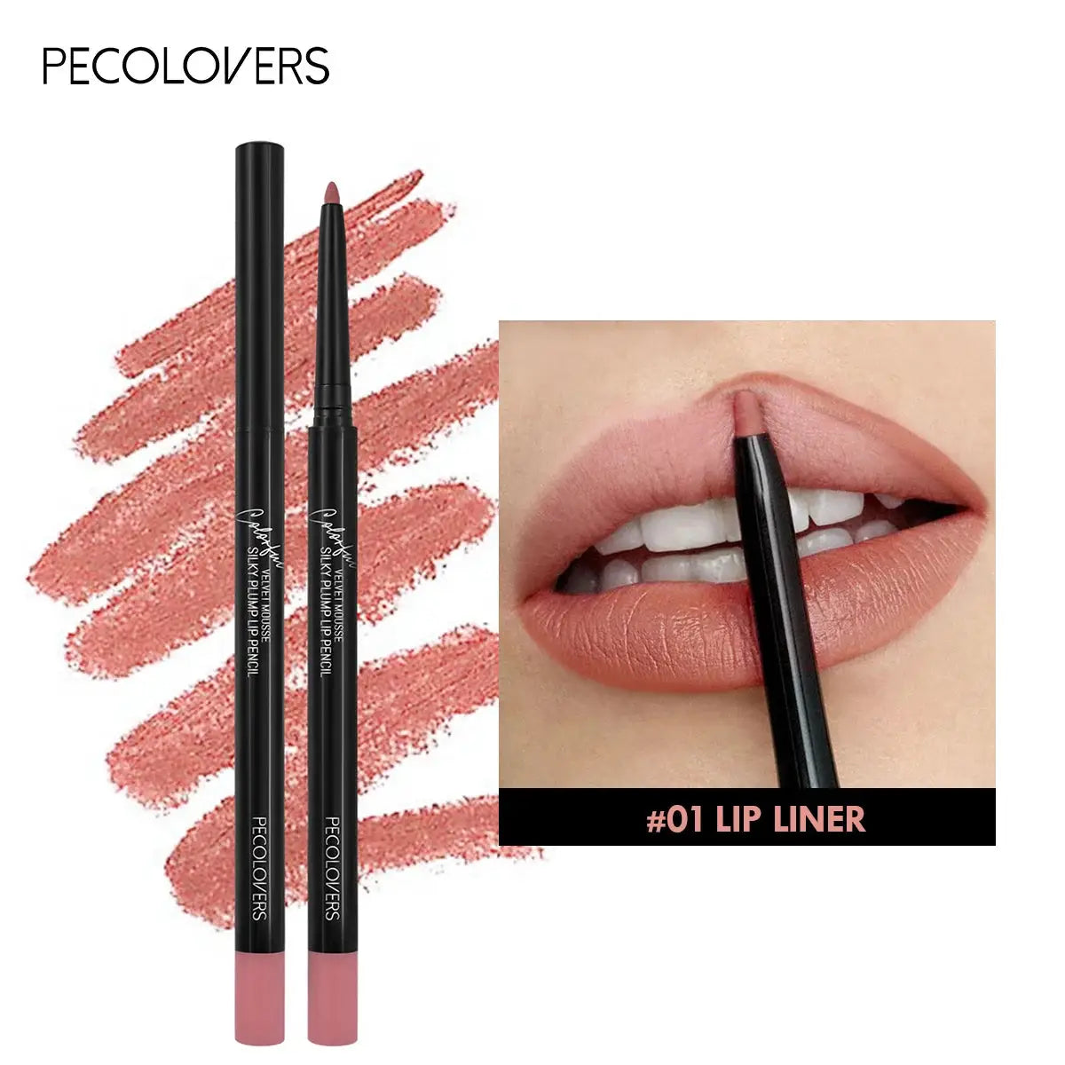 LuxLips Waterproof Matte Lipliner Pencil 12 Colors Long Lasting Smudge Proof Hydrating Lip Definer