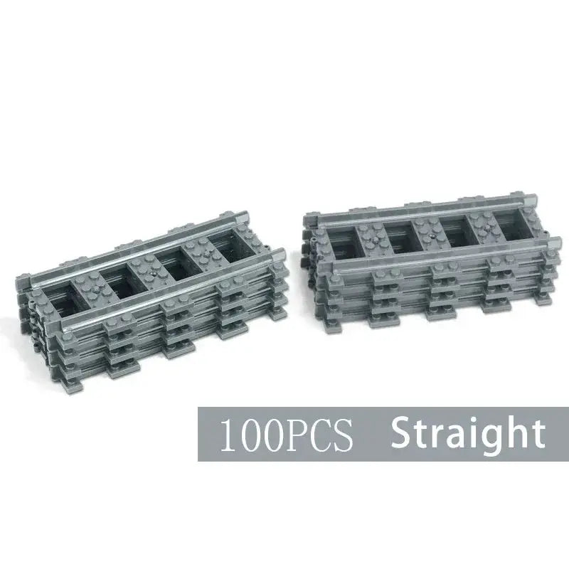 MOC Compatible Train Track Set With Straight And Curved Rails Switches And Crossings For Kids 6 Plus 10 To 100 Pieces