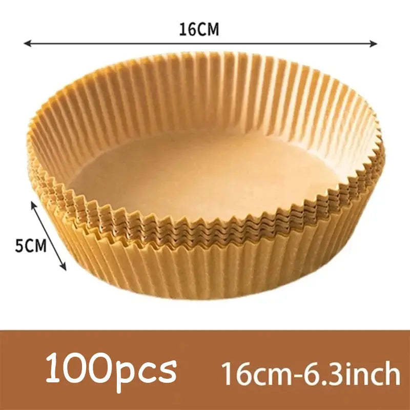 50 Pack Air Fryer Disposable Nonstick Round Parchment Paper Liners For Easy Cleanup