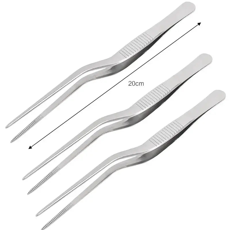 Stainless Steel Kitchen Tweezer Utensil For BBQ Grilling And Food Handling Clip Portable For Picnic Cooking