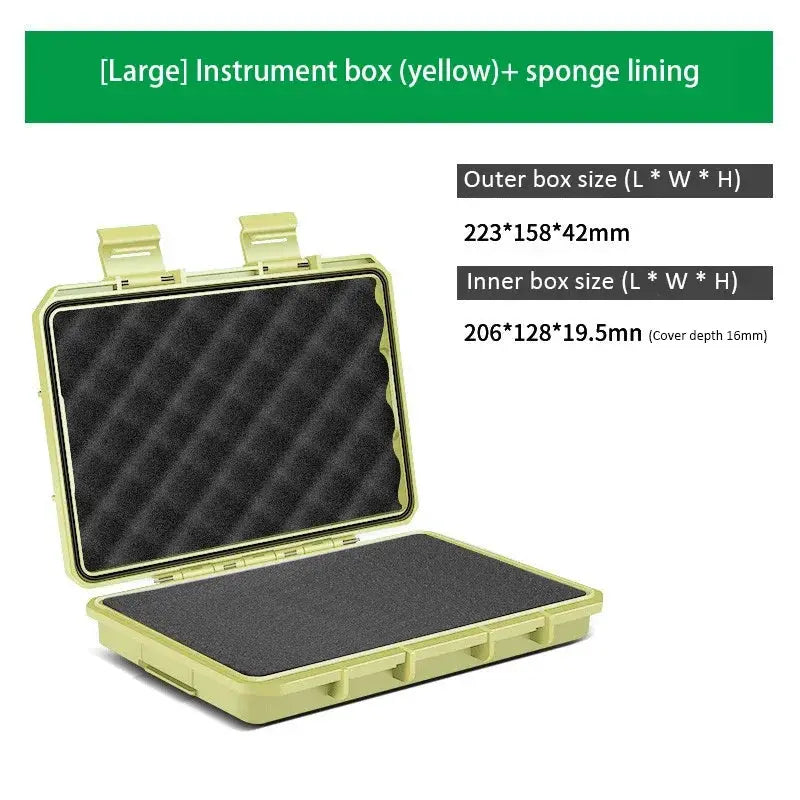 Waterproof storage case with yellow foam lining for precision instrument parts by Simples Market