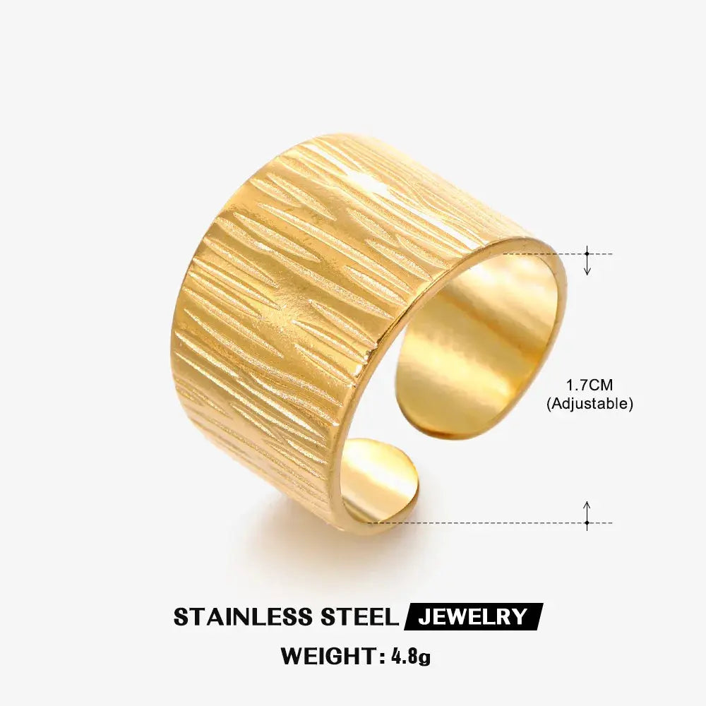 316L Stainless Steel Shell Rings For Women Adjustable Gold Color Little Star Open Rings Jewelry For Weddings Trendy