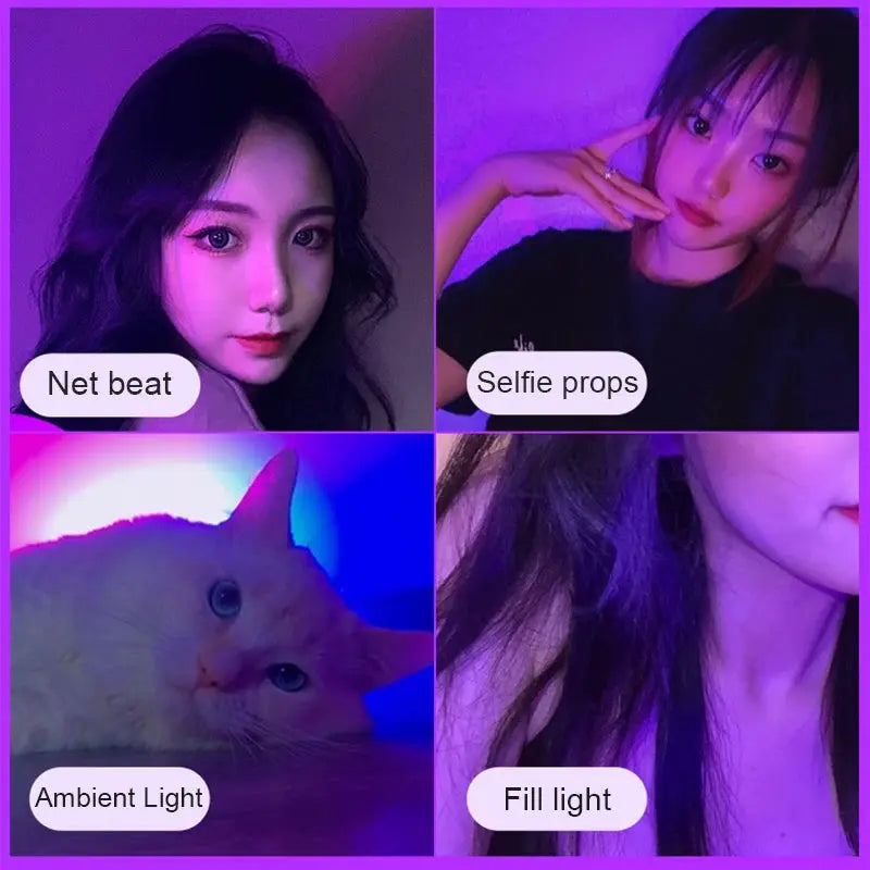 Simples Market Colorful LED night lamps, RGB ambient fill light, rechargeable for bedroom and photography