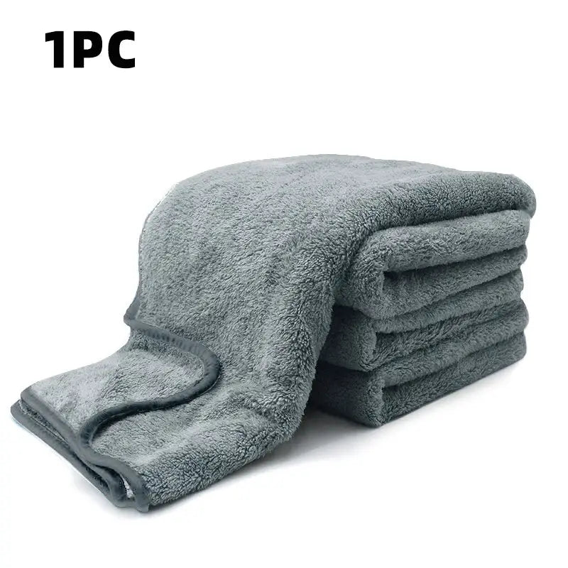 SEAMETAL microfiber car towel, gray plush cleaning cloth, highly absorbent for auto care (1pc)