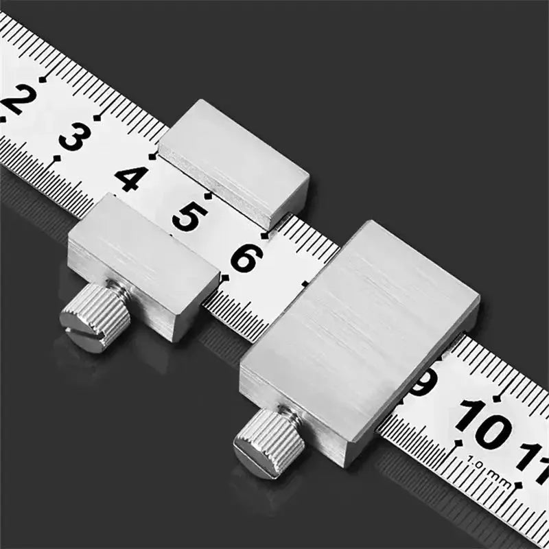 Portable Accurate Positioning Woodworking Tool Steel Ruler Positioning Limit Block Measuring Gauge for Carpentry