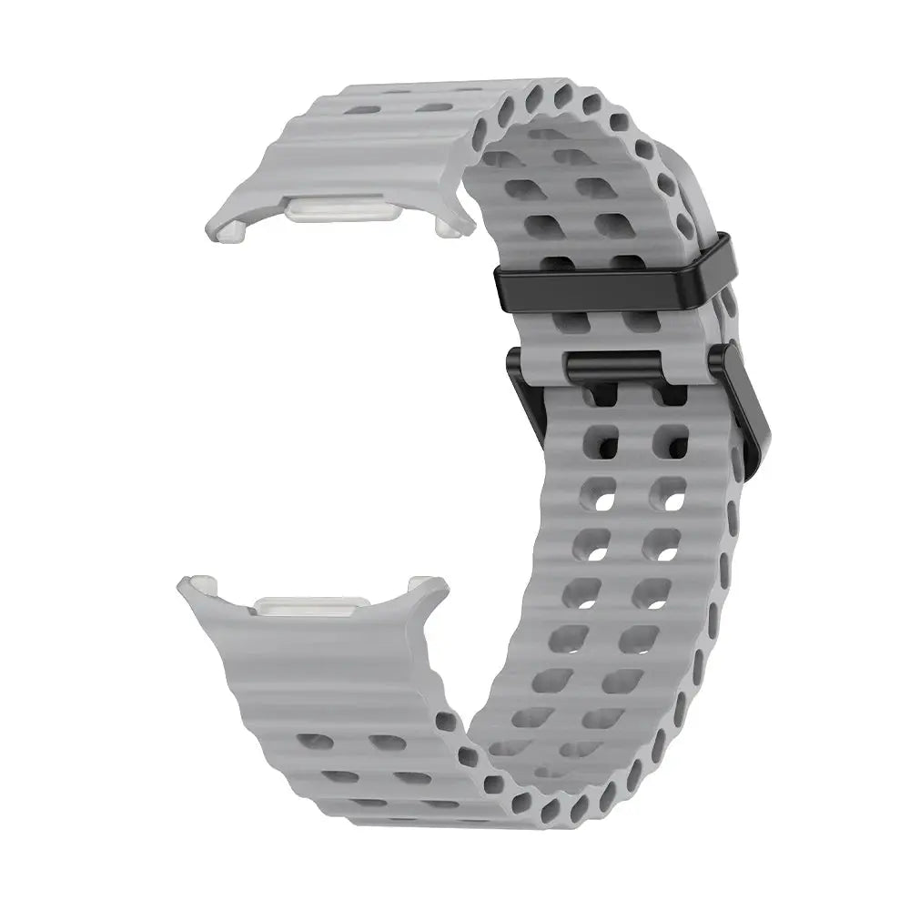 NEW Marine Silicone Strap For Samsung watch ultra 47mm Bracelet No Gaps Sport two-tone Band for Galaxy 8 ultra watchband 2030