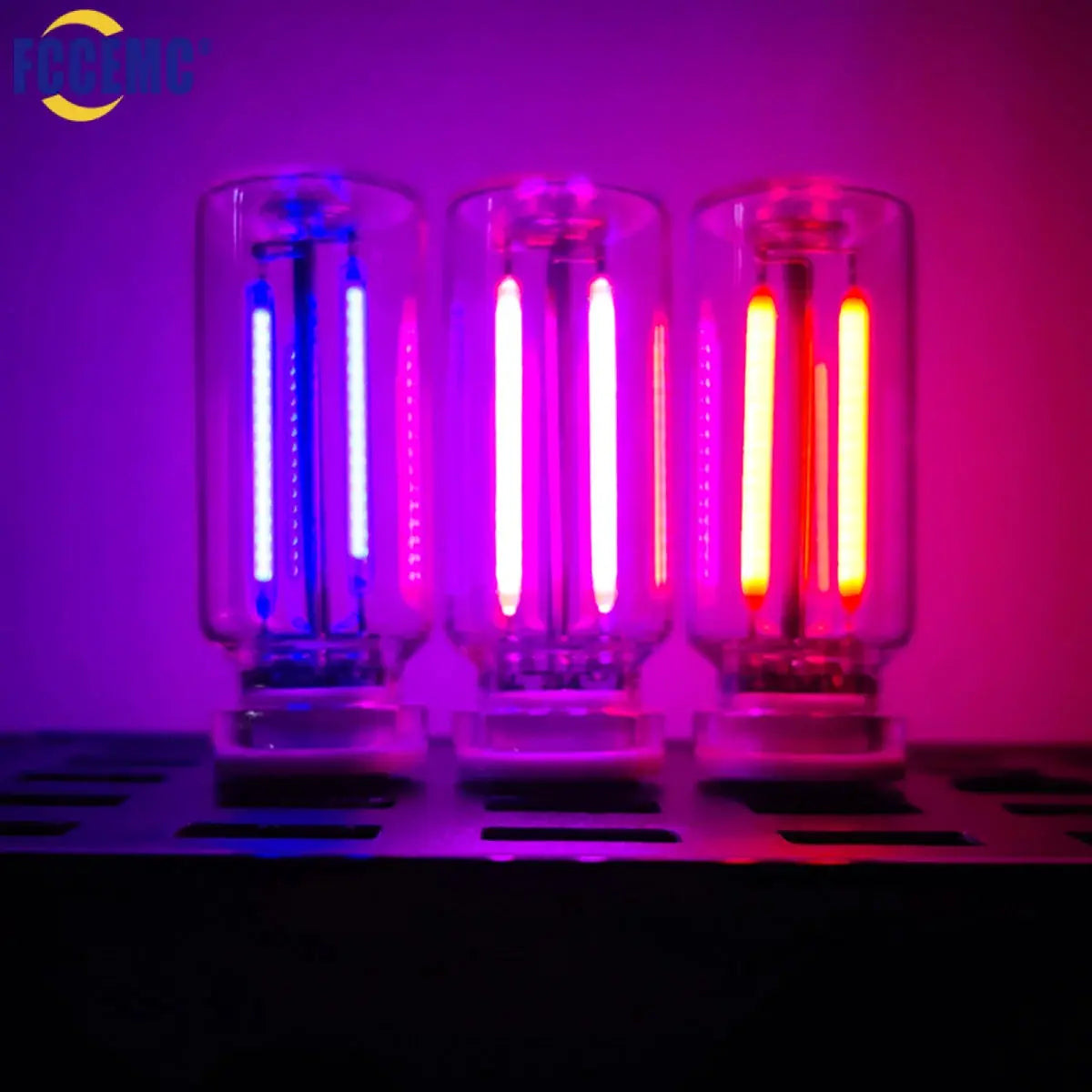 3-pack portable USB touch night lights with glass filament tubes and multicolor glow.