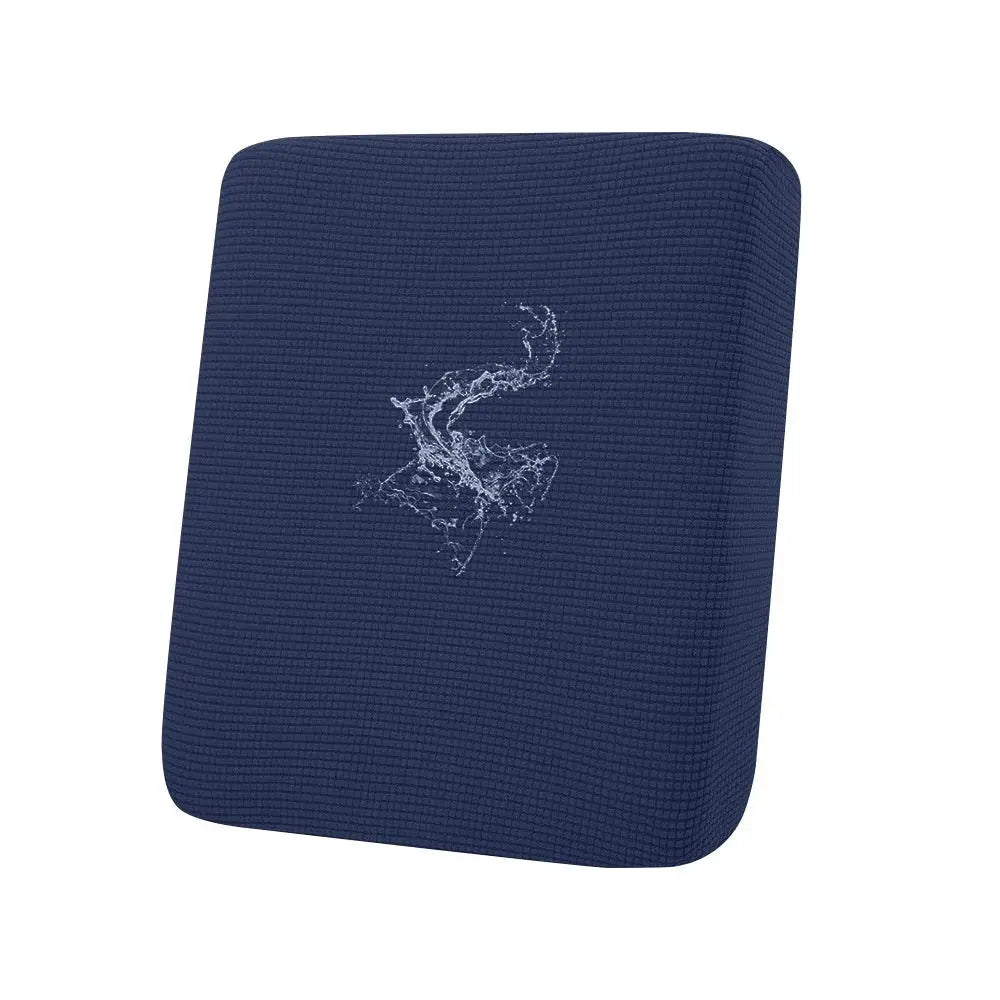 Navy blue waffle jacquard patio sofa cushion cover with water splash design