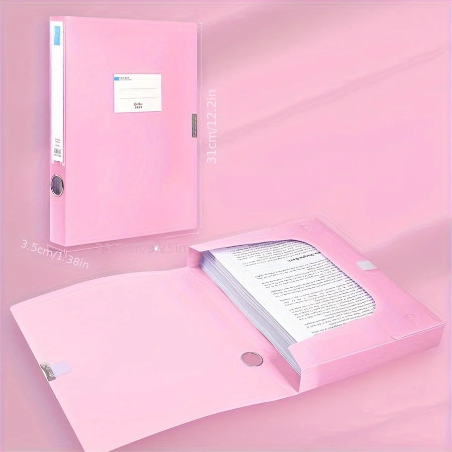 Morandi pink file box by Simples Market, A4 document folder for resumes and personnel files; plastic and paper