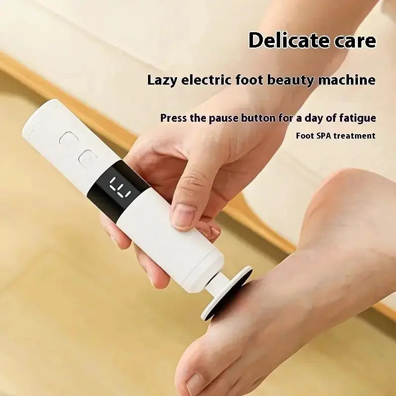 USB Charging Foot Grinder 2-in-1 foot and nail care device with digital display, white
