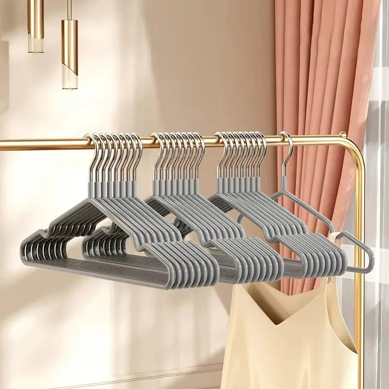 Ten Pack Metal No Slip Hangers Traceless Space Saver For Closets