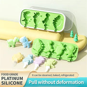 Dinosaur Silicone Ice Cream Mold With Lid And Sticks For DIY Popsicles Kitchen Mould