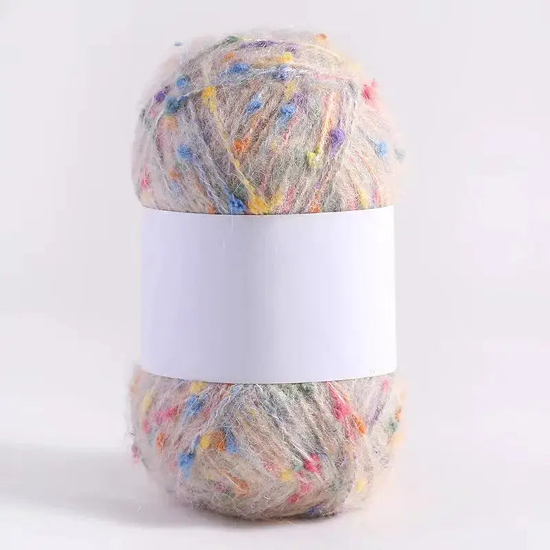 Rainbow Color Dot Mohair Yarn Ball Soft Hand Woven Knitting Thread For DIY Scarves Sweaters Shawls Coats Crochet