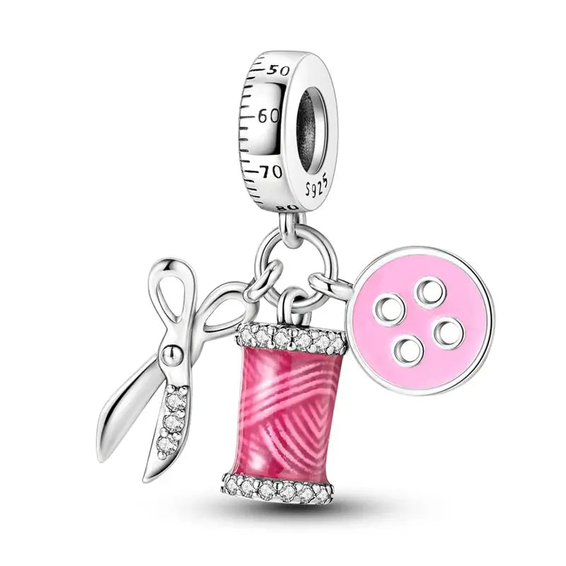 925 Silver Charms Beads for Pandora Style Bracelets Women Animal Charms in Blue Red Green Pink Yellow Gift