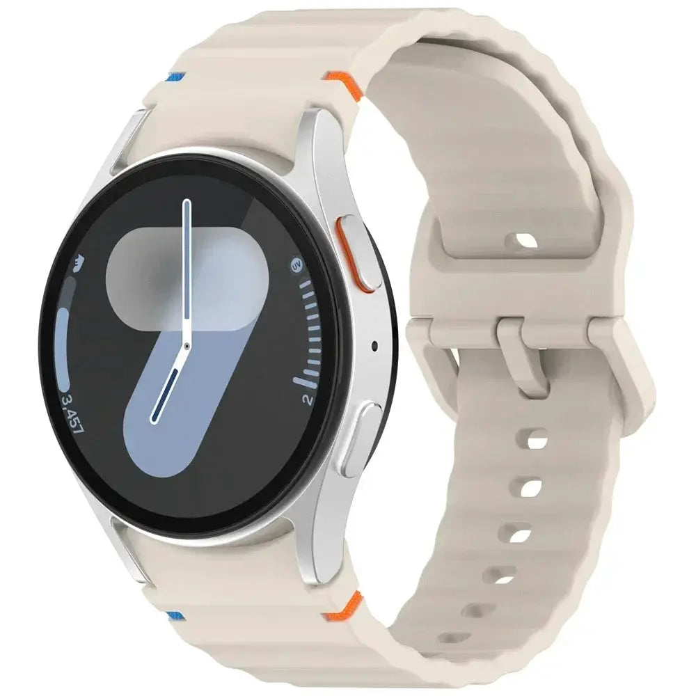 Simples Market original silicone sport band for Samsung Galaxy Watch 7/FE/6/5/4, beige 44/40mm strap