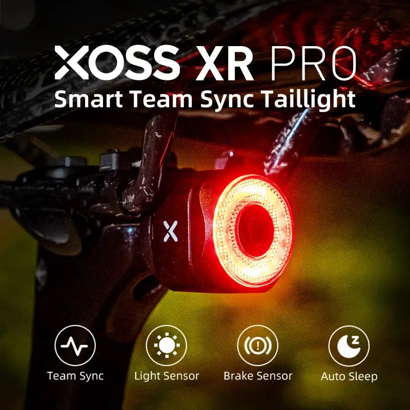 XOSS XR Pro Taillight Auto Brake Sensing Waterproof Rechargeable Bicycle Rear Lamp LED