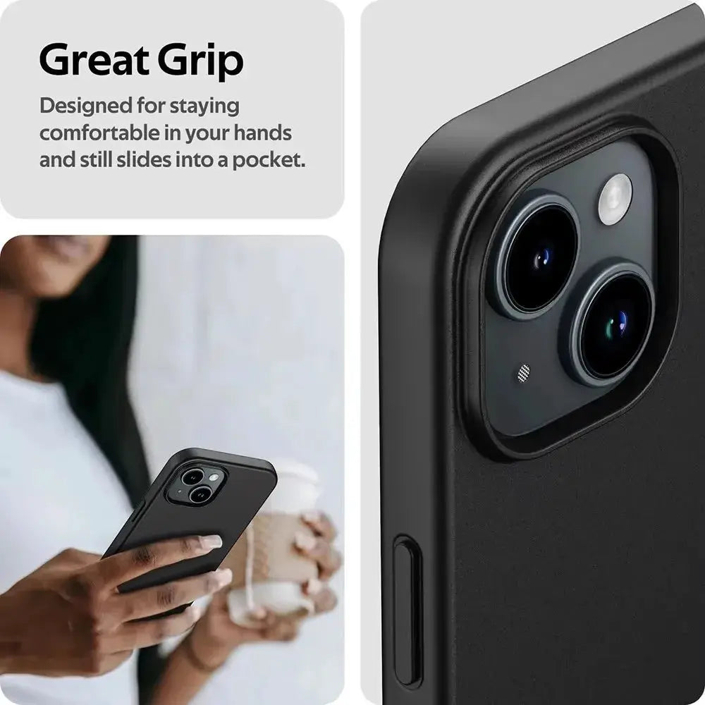 LuxGuard Luxury Matte Silicone iPhone Case Full Coverage for iPhone 7 to 16 Plus Mini Black