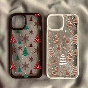 FestiveGuard Christmas Tree Snowman Clear Case For iPhone 11 Through 17 Pro Max Air Shockproof Cover