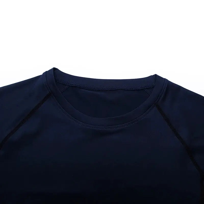 Men's navy running compression T-shirt, short-sleeve athletic top by Simples Market